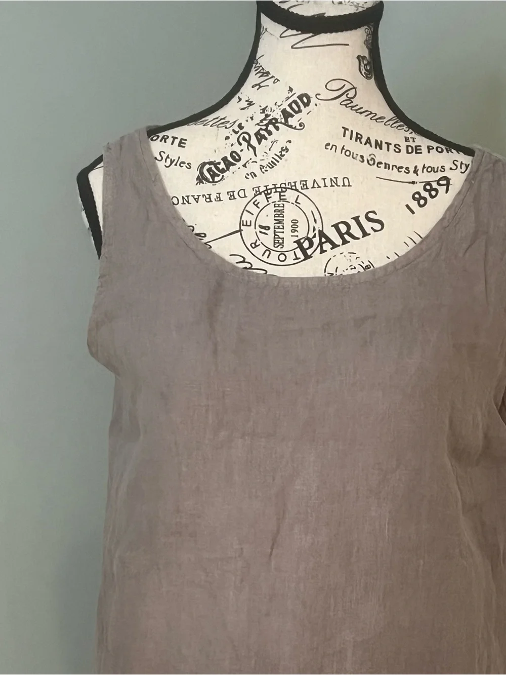 Valentina Naldi Gray sleeveless linen tank Dress | Size M | Like New - Picture 11 of 14